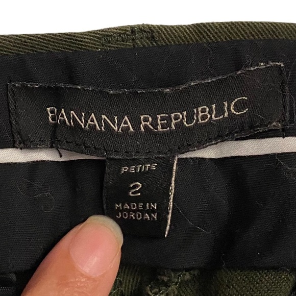 Banana Republic Dark Olive Green Sloan Pant Mid Rise Career Trousers 2 Petite 2P - Picture 3 of 16